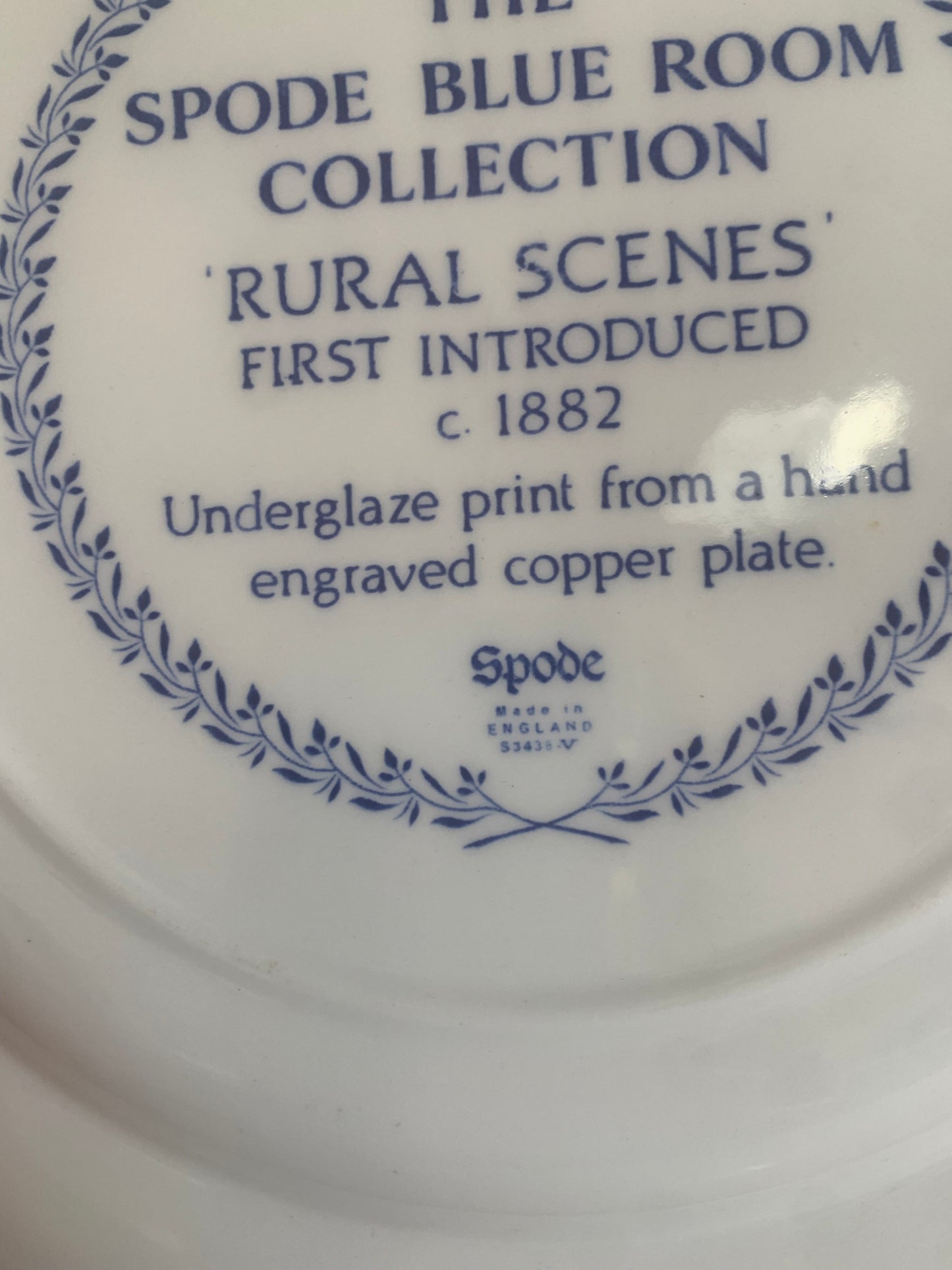 SOLD OUT  Spode Dinner Plate, Rural Scenes , the Spode Blue Room Collection