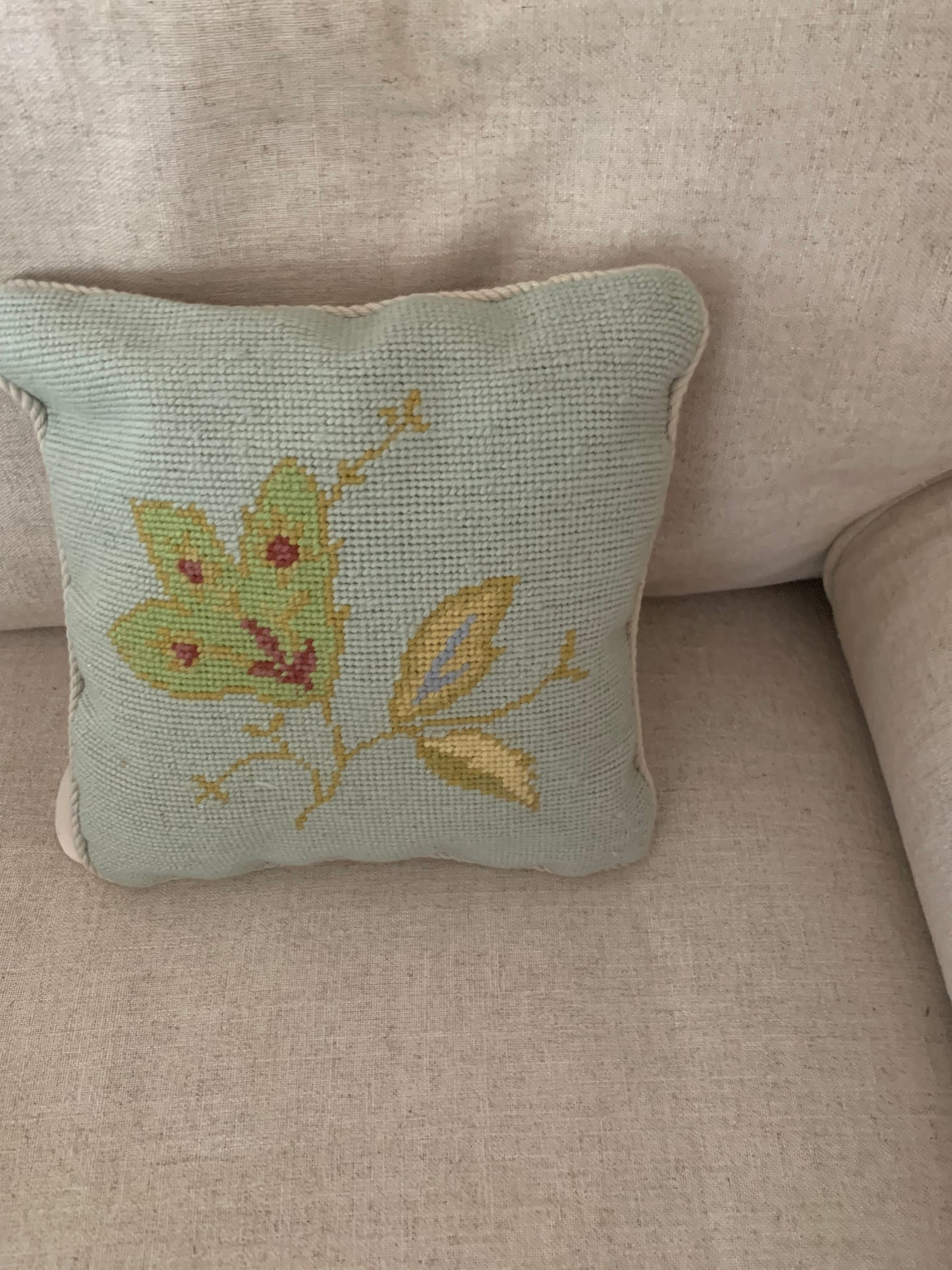 Needlepoint Pillow Featuring Original Tracy Porter Design, 10"sa.