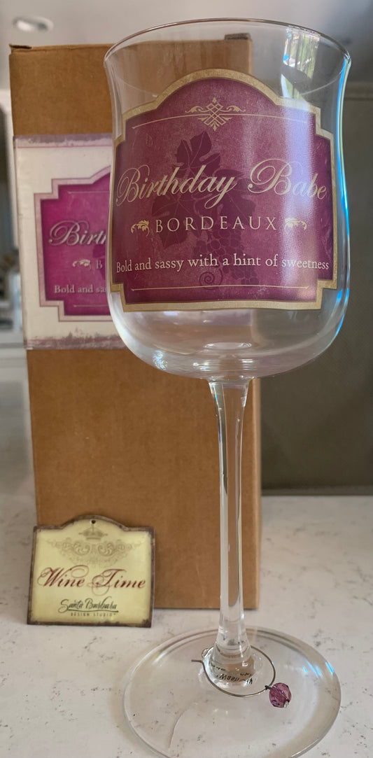 Birthday Babe Wine Glass