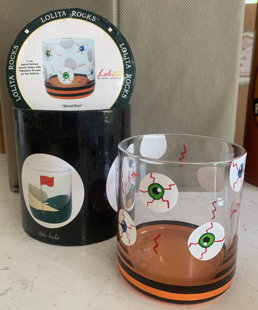 Bloodshot Rocks Glass form the Lolita Rocks Collection
