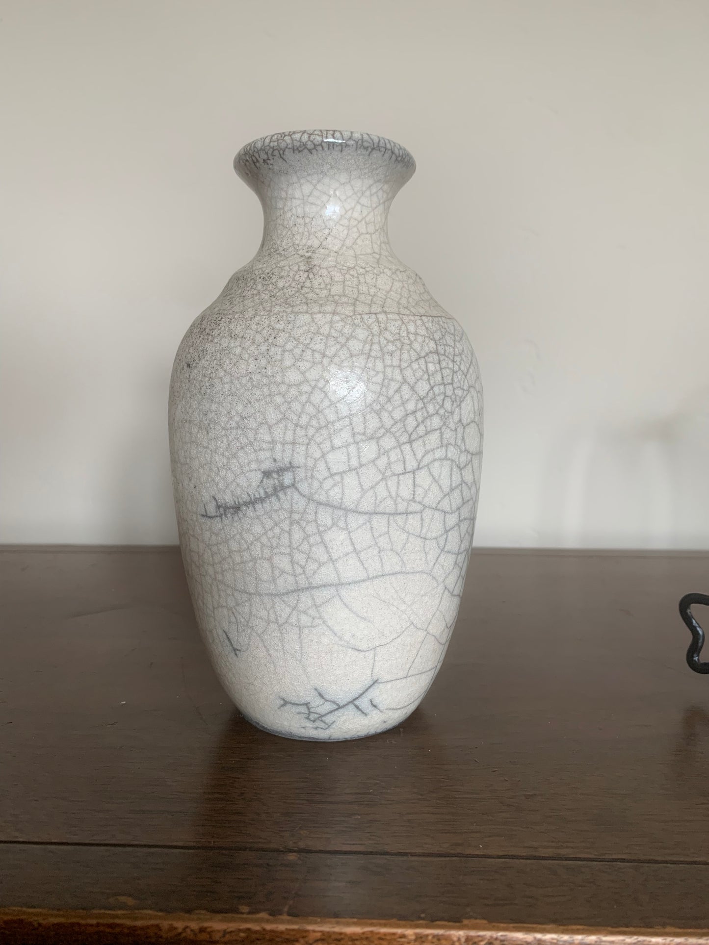 Cream Crackle Studio Vase