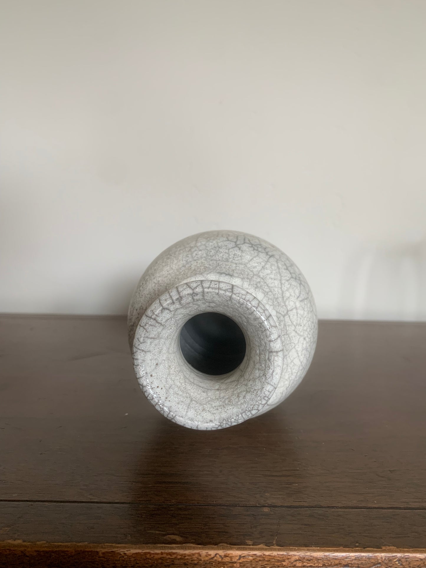 Cream Crackle Studio Vase