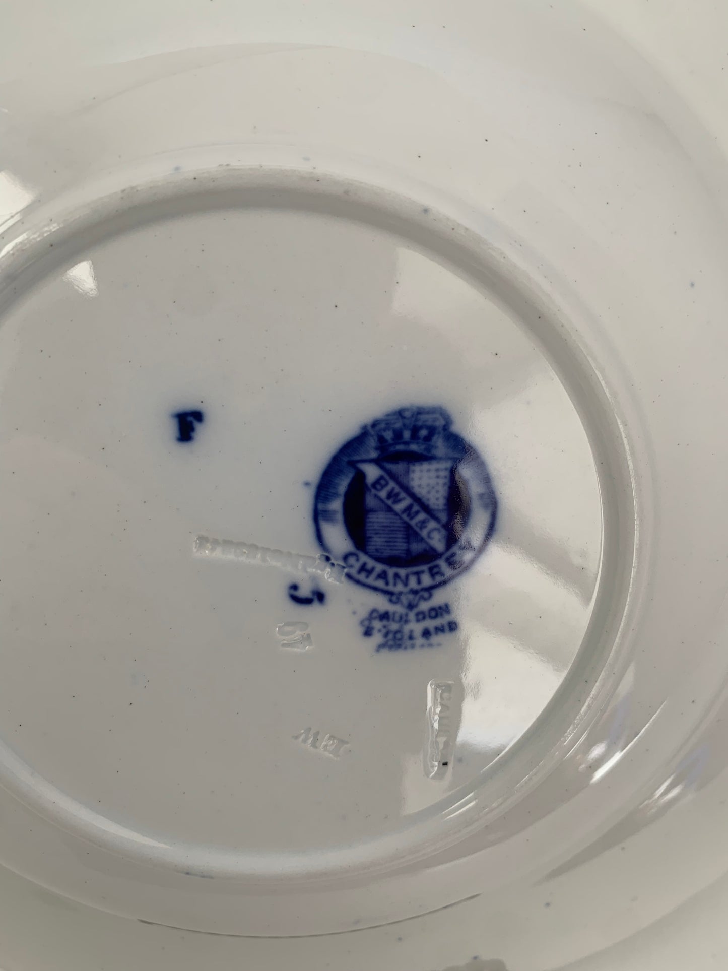 Flow Blue Transferware Plates Set of Four, Cauldon England China