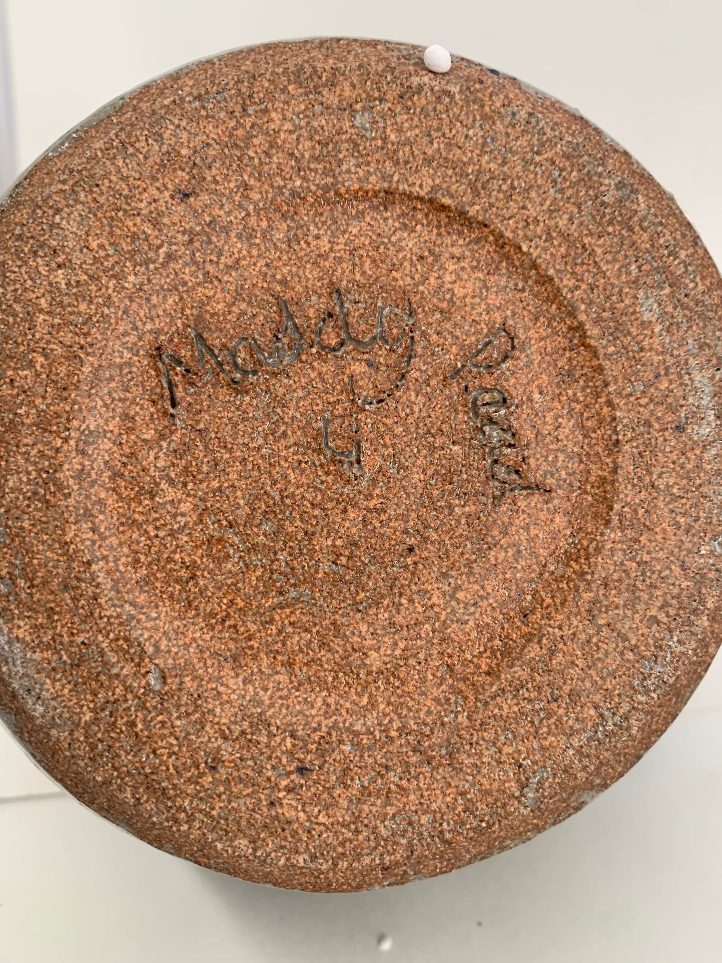 Hand Thrown Studio Pottery Vase, Blue and Cream