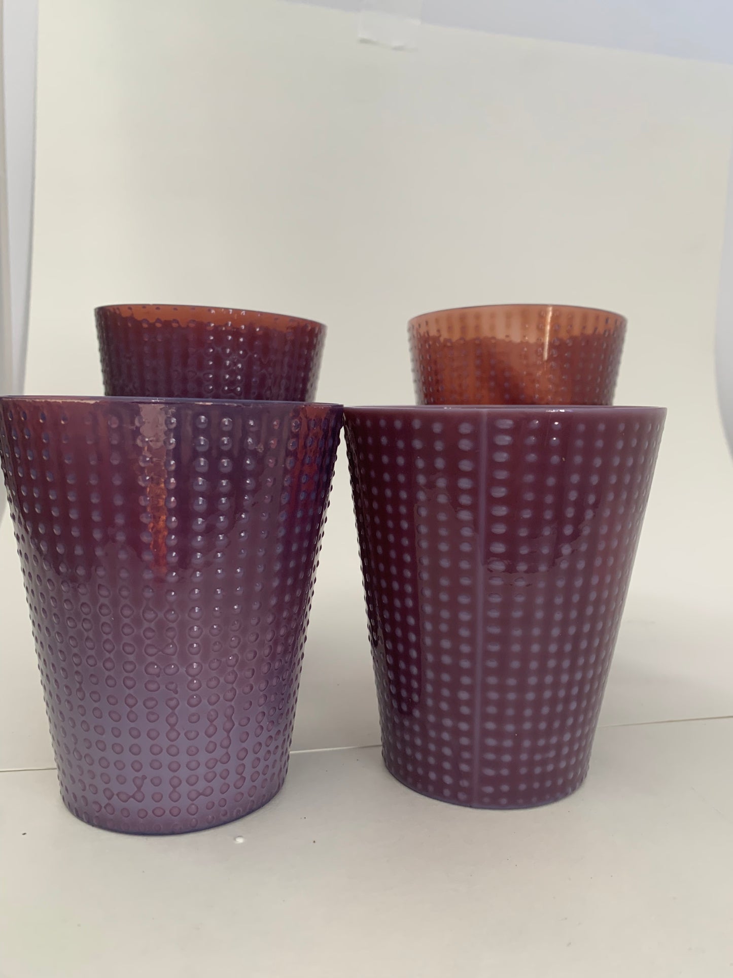 Vintage set of Six Purple Dot Glasses