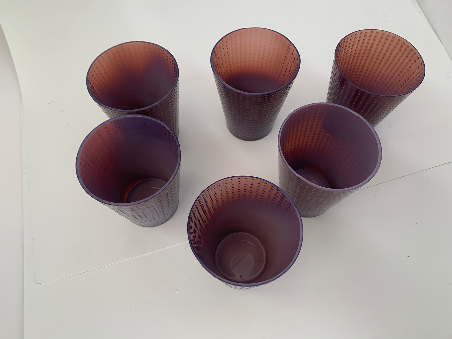 Vintage set of Six Purple Dot Glasses