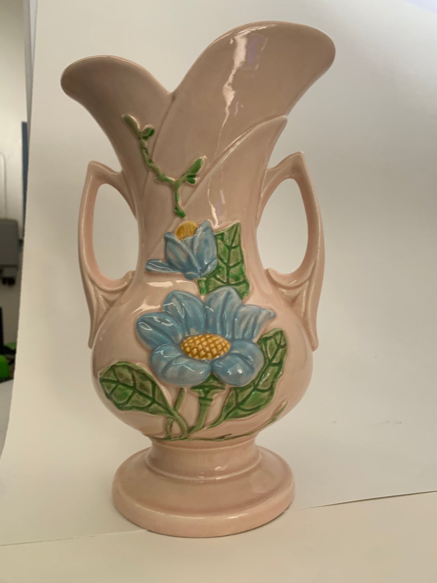 Vintage 1940's Hull Art Clay Pottery RARE Blue Magnolia Gloss Vase