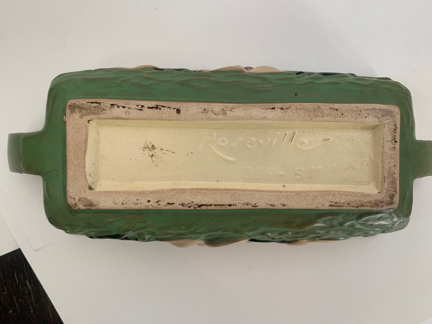 Green & Pink Roseville Pottery, Rectangular Magnolia Planter