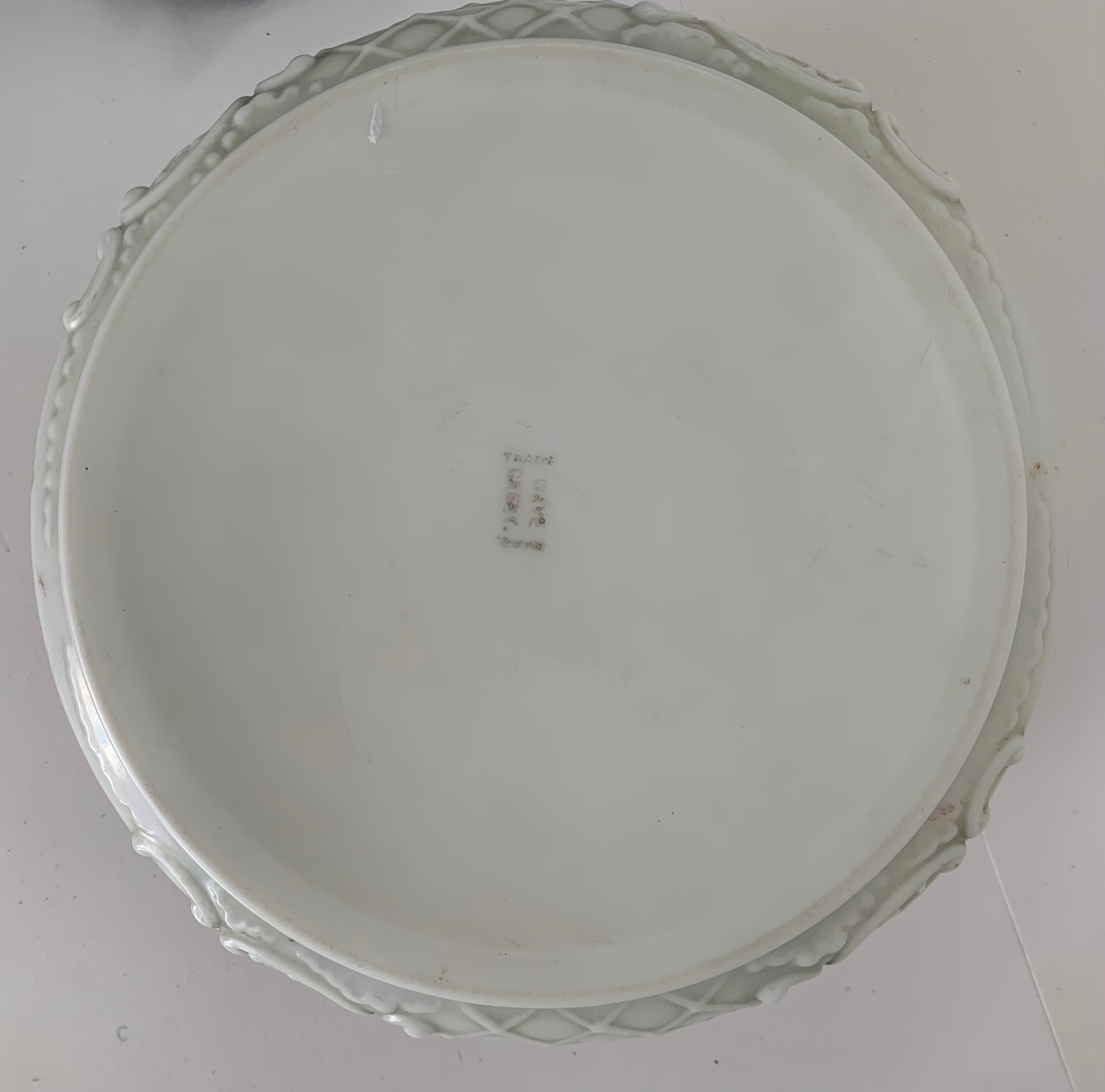 C.F. Monroe Wave Crest  Antique Oval Opal Glass Dresser Box