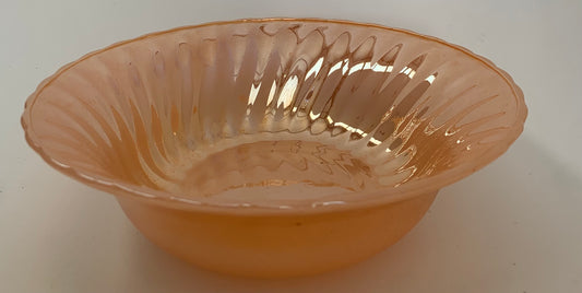 Vintage FireKing Peach Swirl Luster Bowl