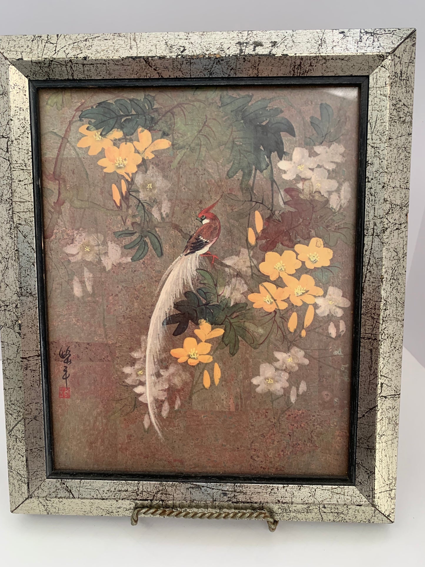 Vintage Gold Framed Pair of Bird Pictures