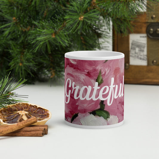 Rose Floral Mug - Grateful