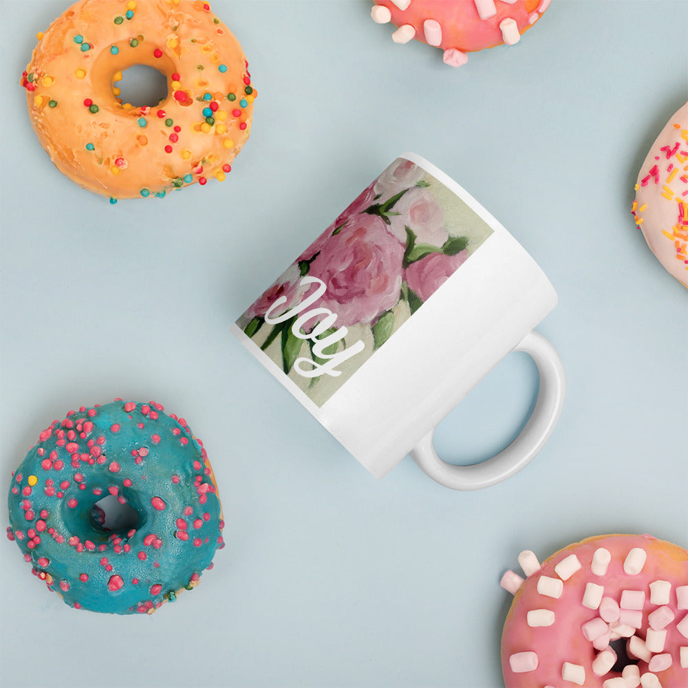 Rose Floral "Joy" Mug