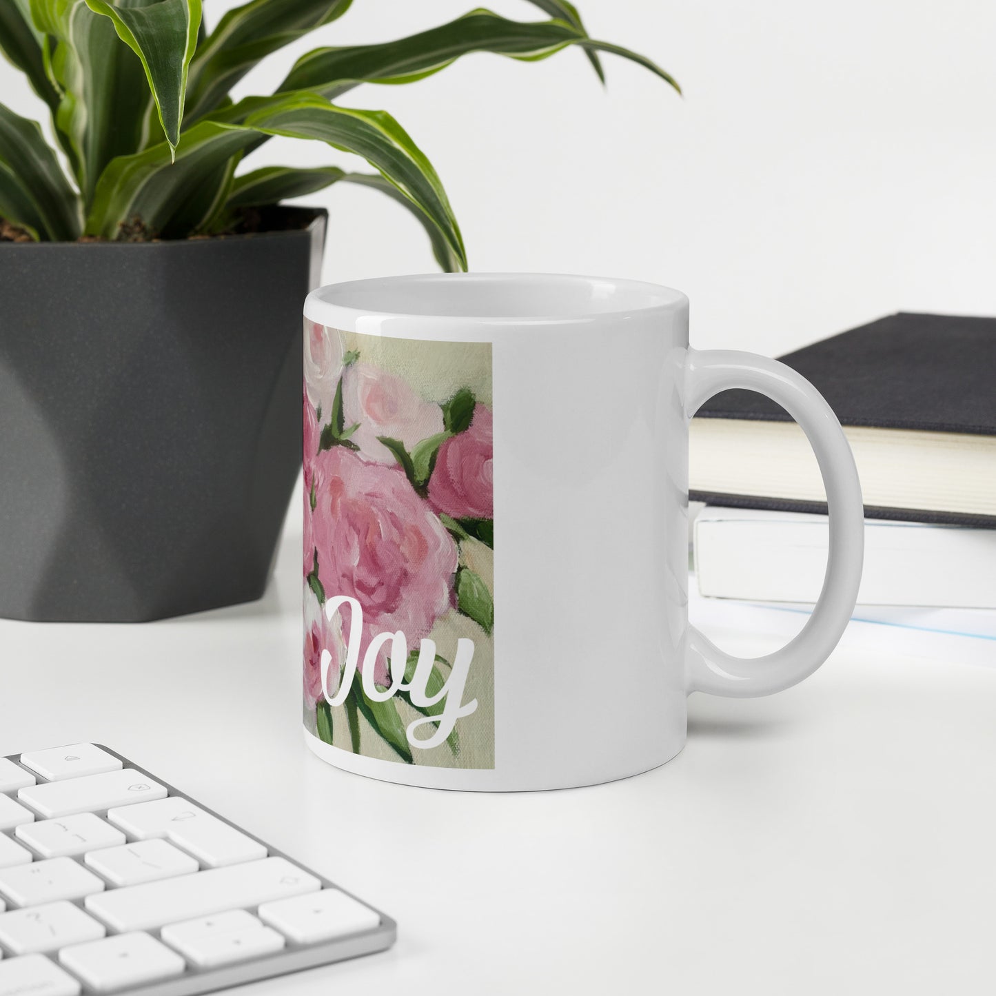 Rose Floral "Joy" Mug