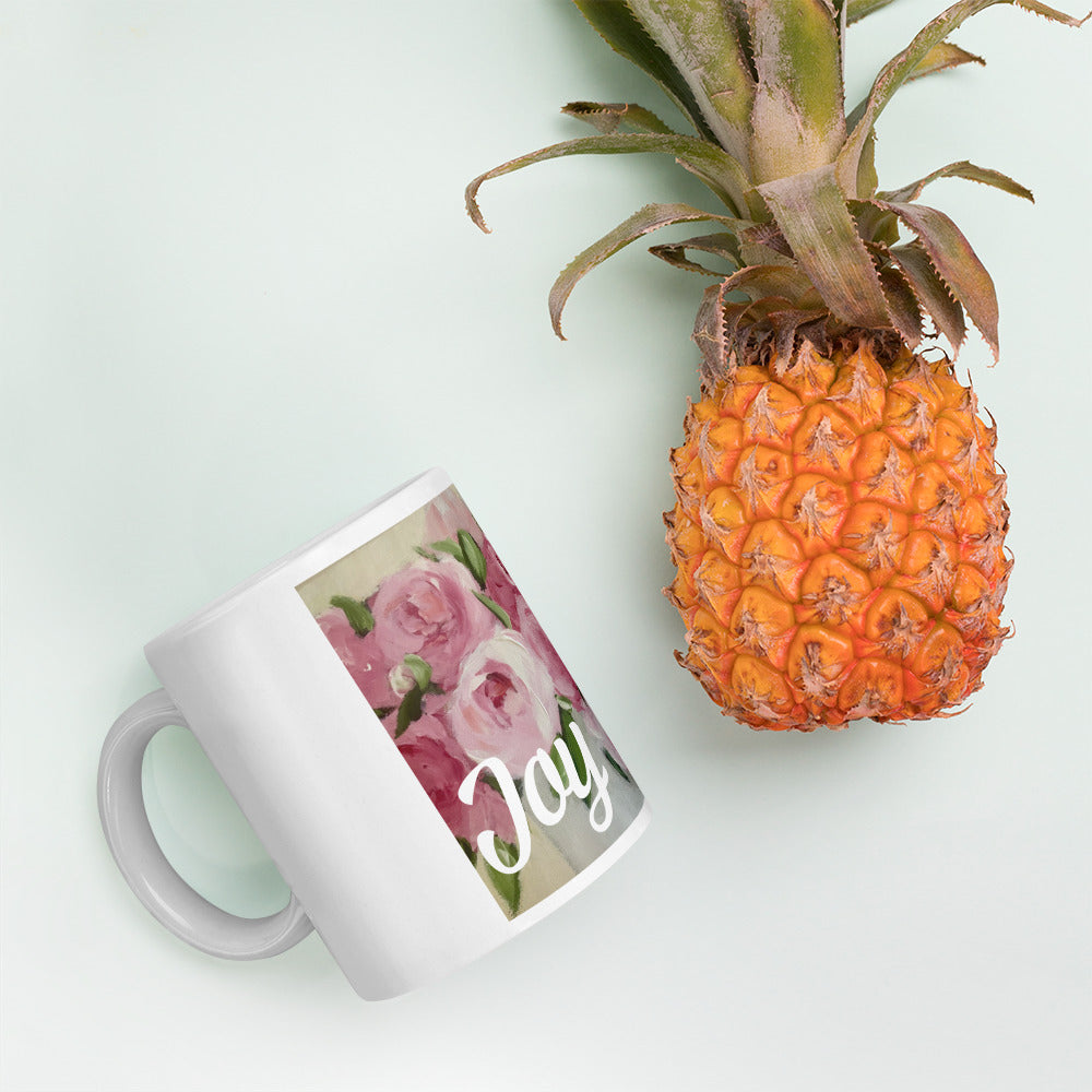 Rose Floral "Joy" Mug