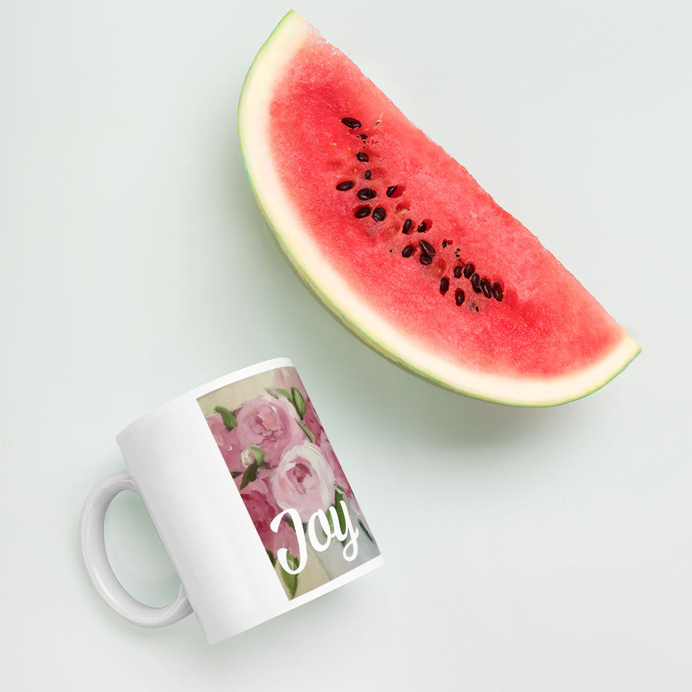 Rose Floral "Joy" Mug