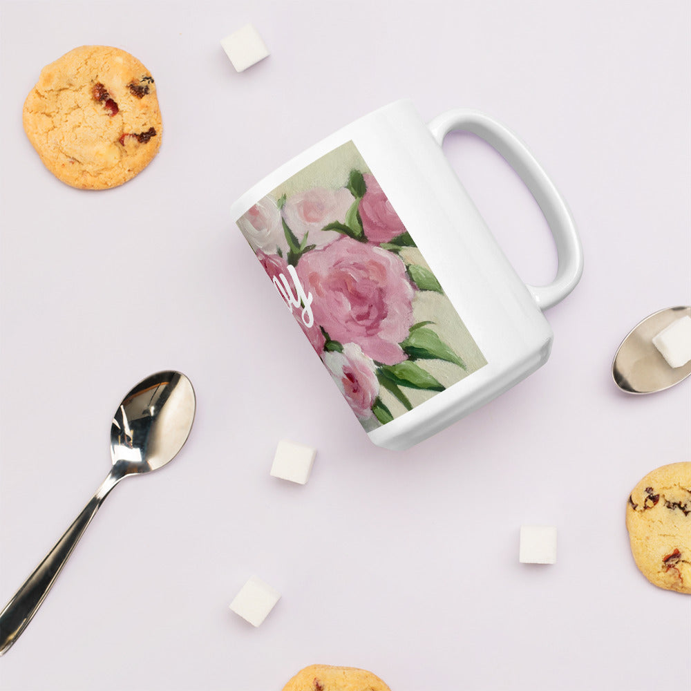 Rose Floral "Joy" Mug