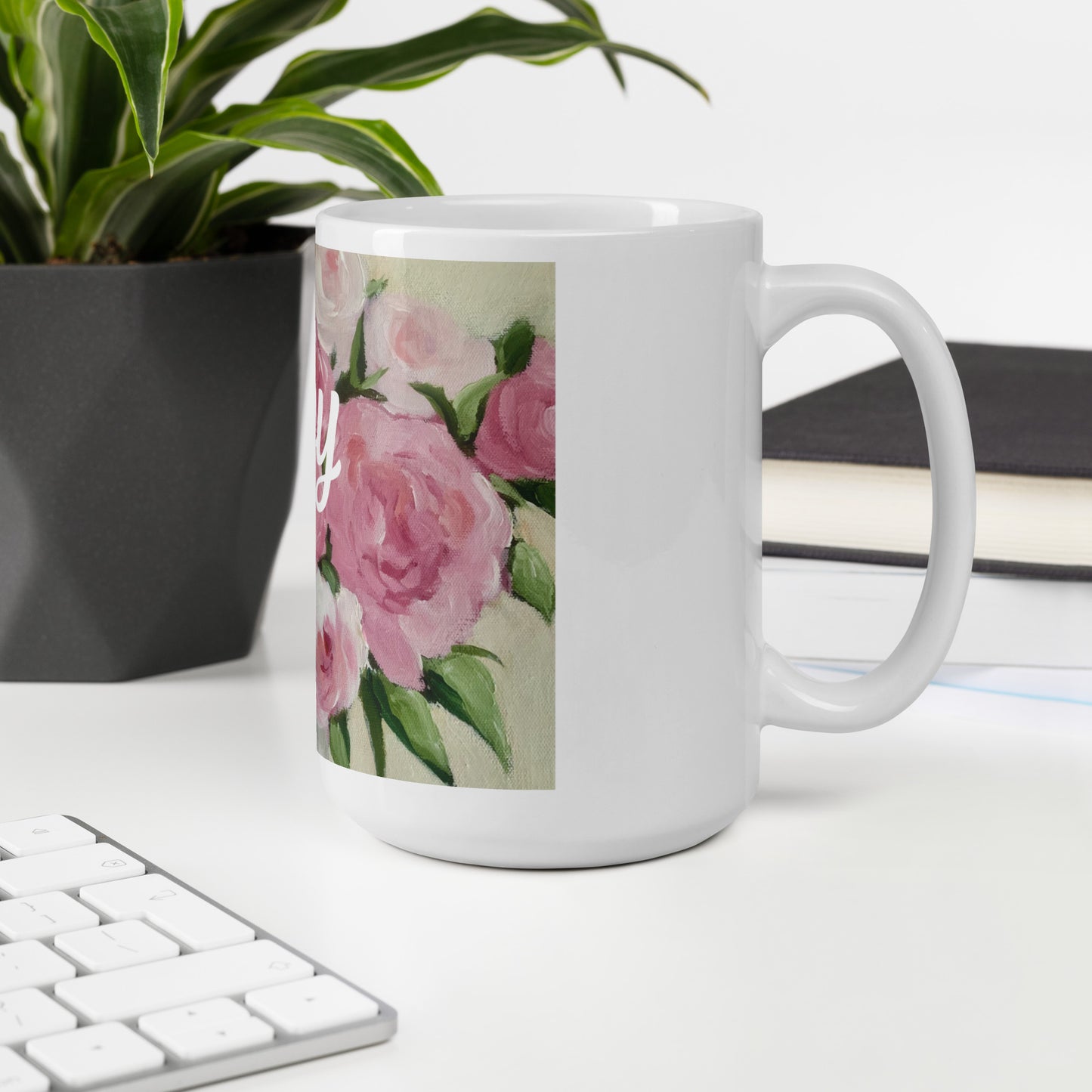Rose Floral "Joy" Mug