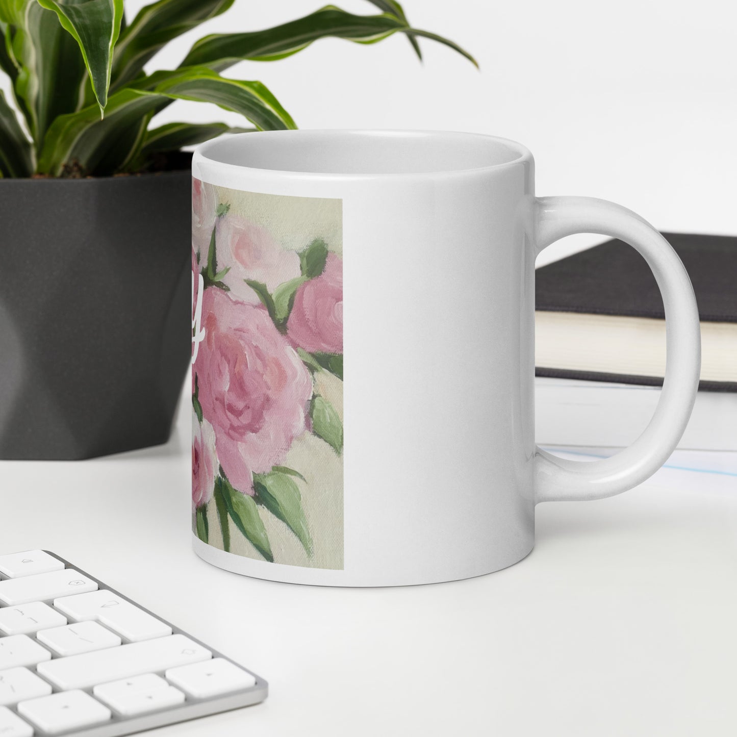 Rose Floral "Joy" Mug