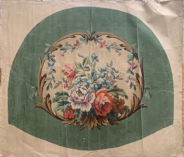 Beautiful Early 1900s French Tapesty Painting, Gouache on Paper