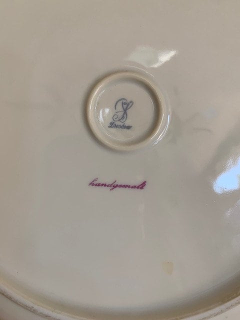 Handgemalt Germany Porcelain Dresden Plate