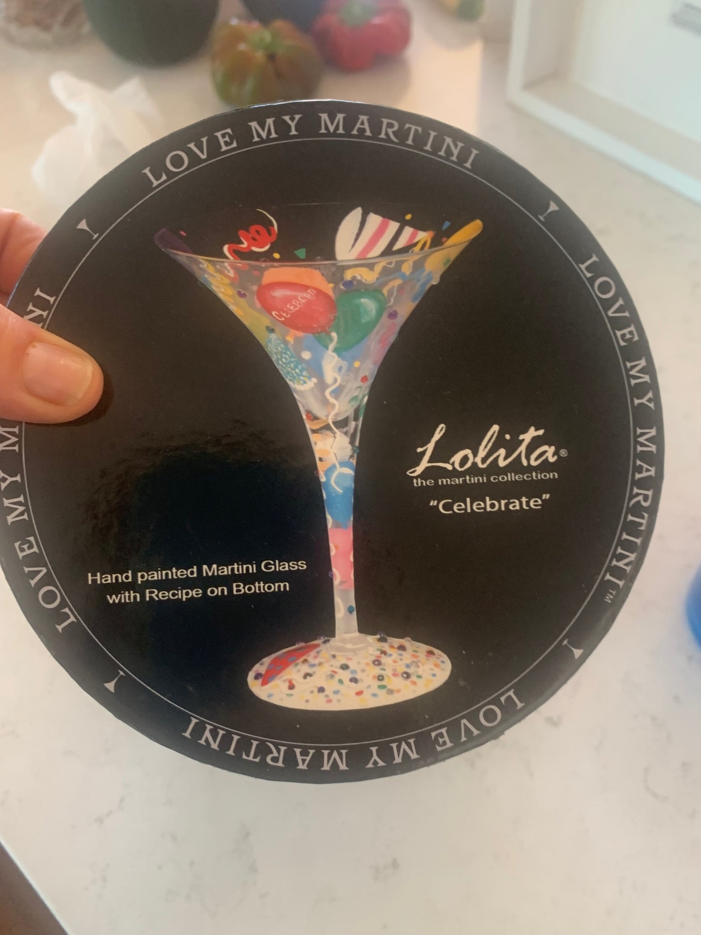 Lolita Celebrate Hand-Painted Martini Glass, Collectible