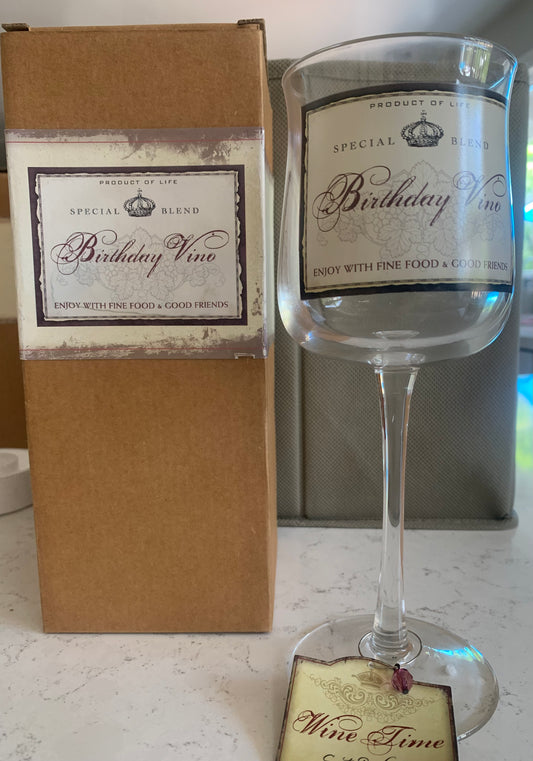 Birthday Vino Wine Glass