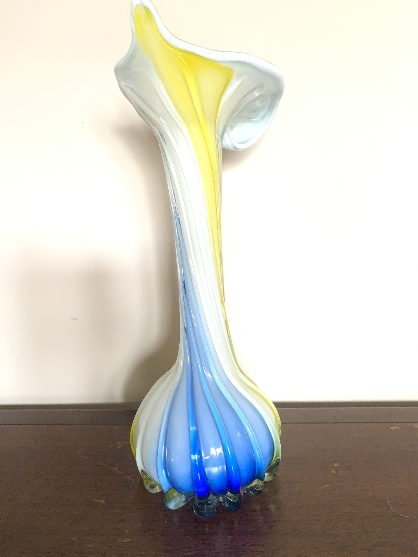 Hand Blown Vintage Jack in the Pulpit Vase, Murano Style