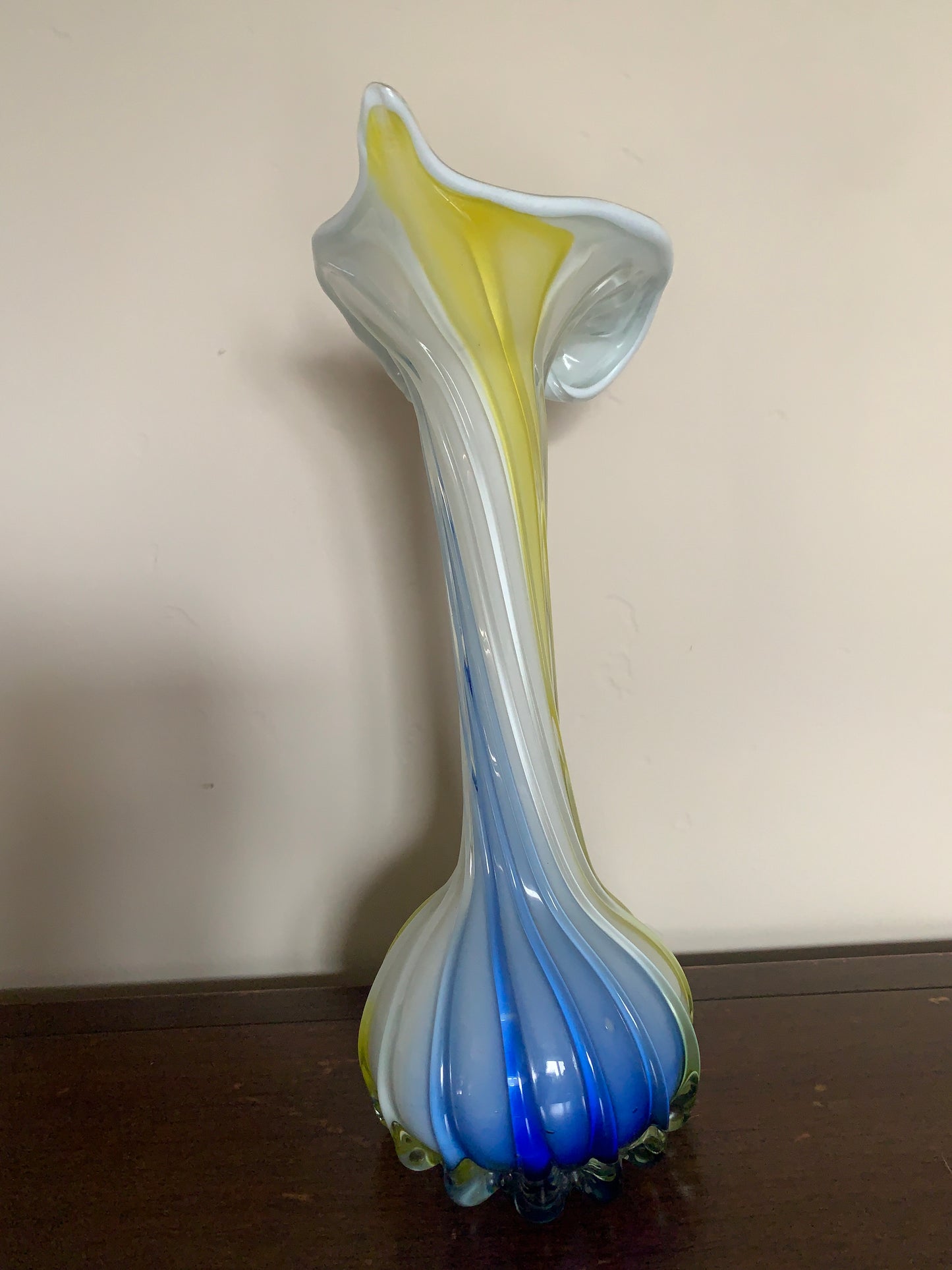 Hand Blown Vintage Jack in the Pulpit Vase, Murano Style