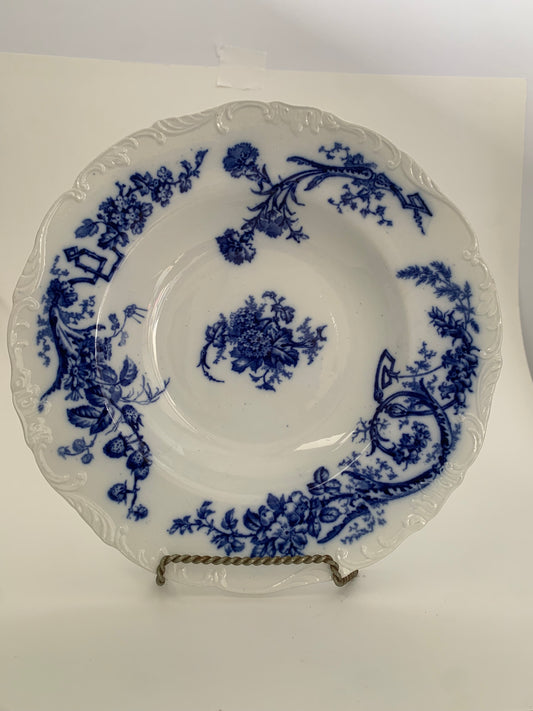Flow Blue Transferware Plates Set of Four, Cauldon England China