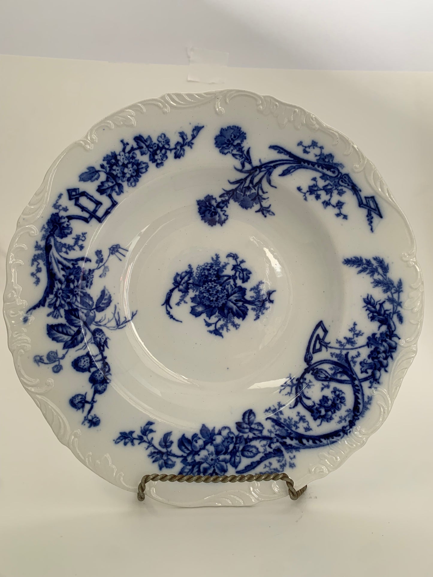 Flow Blue Transferware Plates Set of Four, Cauldon England China
