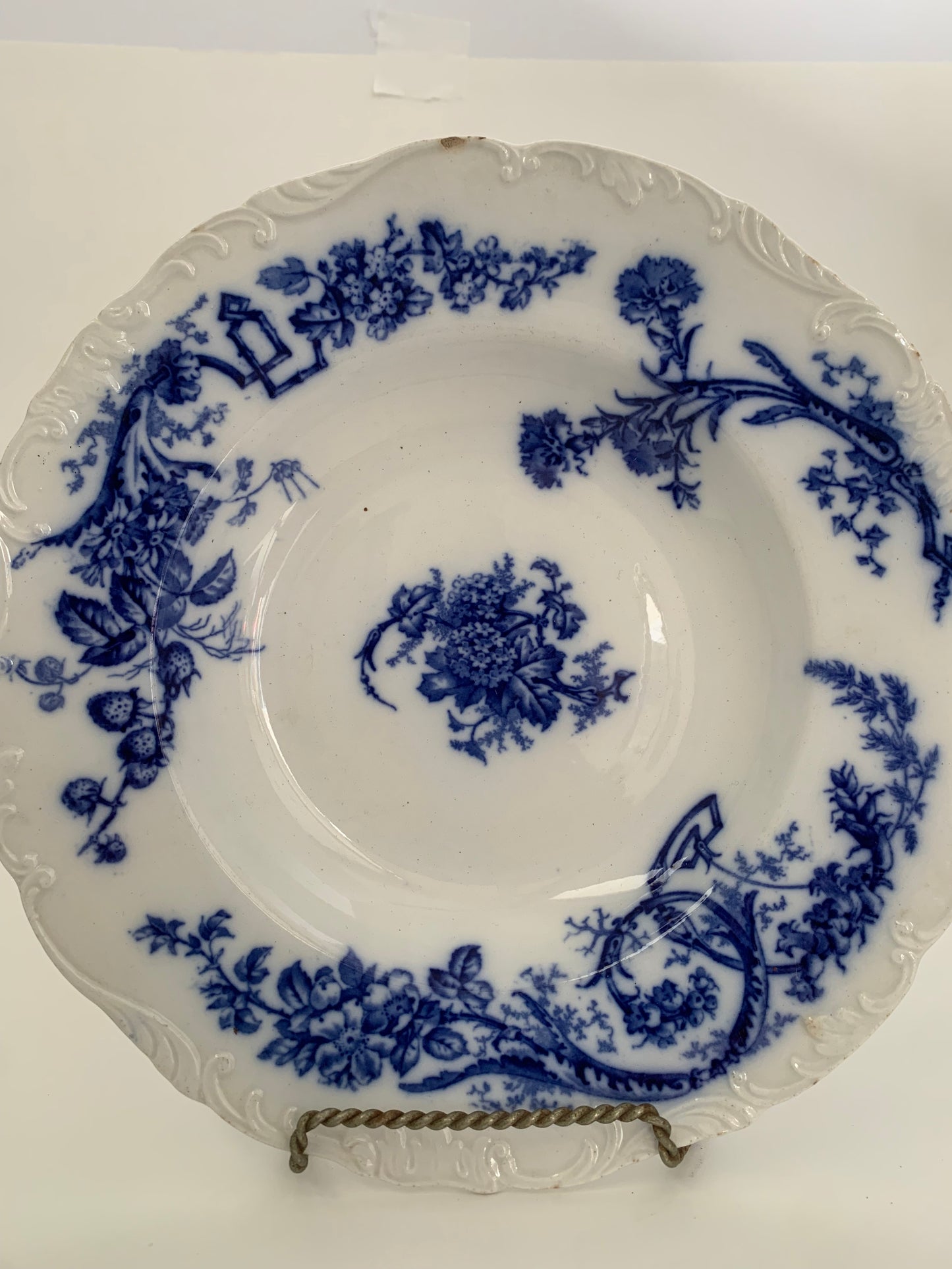 Vintage English Flow Blue 10" Bowl, Set of Four