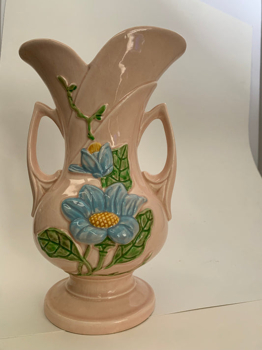 Vintage 1940's Hull Art Clay Pottery RARE Blue Magnolia Gloss Vase