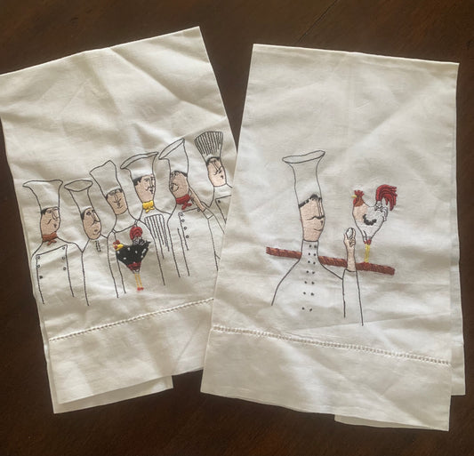 Chefs Cotton Linen Kitchen Display Towels - Set of 2