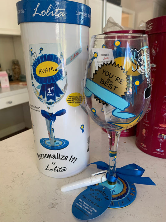 Lolita You're the Best Personalize It Wine Glass, 15 oz. Hand-Painted Collectible